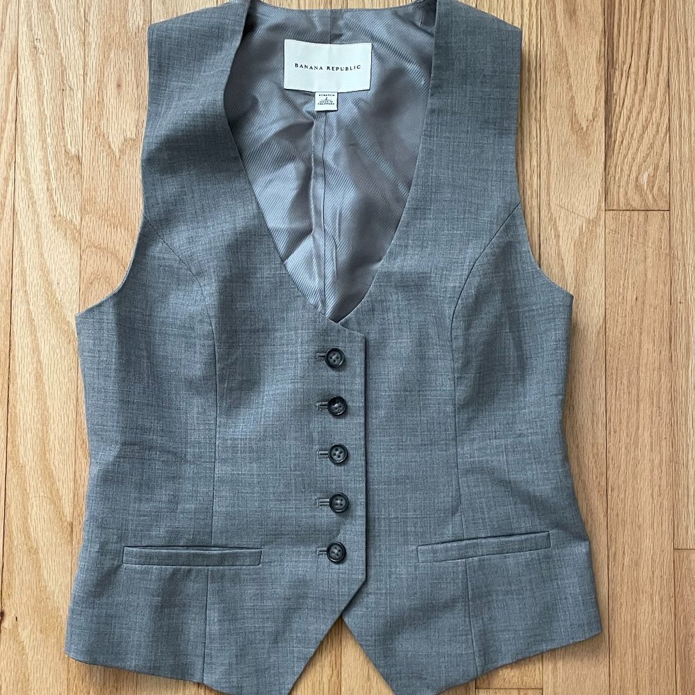 Banana Republic Womens Grey Suit Vest